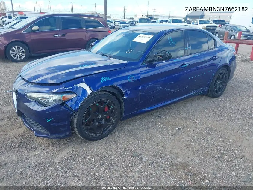 2022 Alfa Romeo Giulia Ti Rwd VIN: ZARFAMBN3N7662182 Lot: 45326979