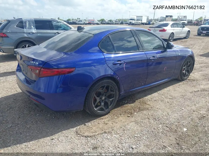2022 Alfa Romeo Giulia Ti Rwd VIN: ZARFAMBN3N7662182 Lot: 45326979