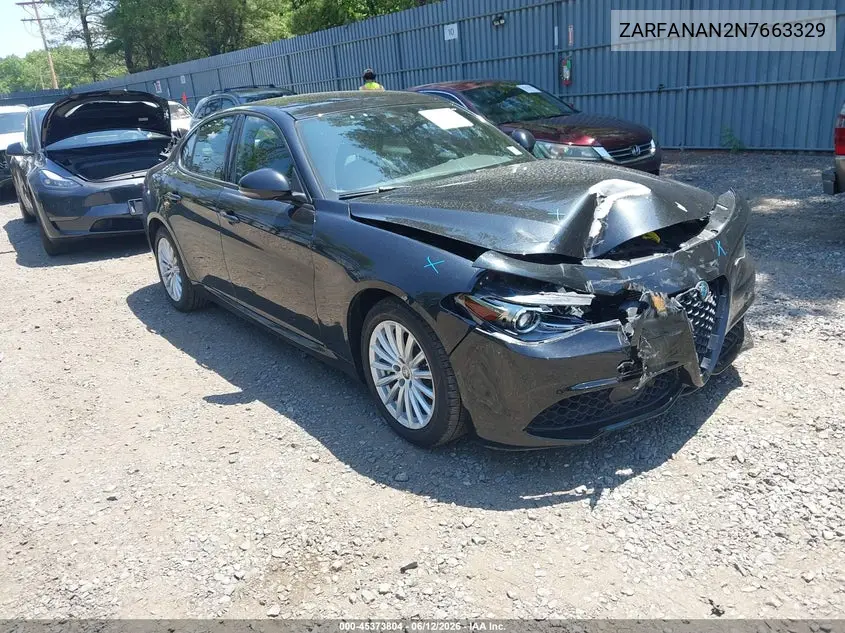 2022 Alfa Romeo Giulia Sprint Awd VIN: ZARFANAN2N7663329 Lot: 45373804