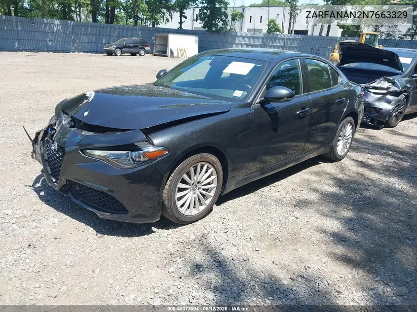 2022 Alfa Romeo Giulia Sprint Awd VIN: ZARFANAN2N7663329 Lot: 45373804