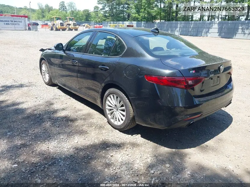 2022 Alfa Romeo Giulia Sprint Awd VIN: ZARFANAN2N7663329 Lot: 45373804