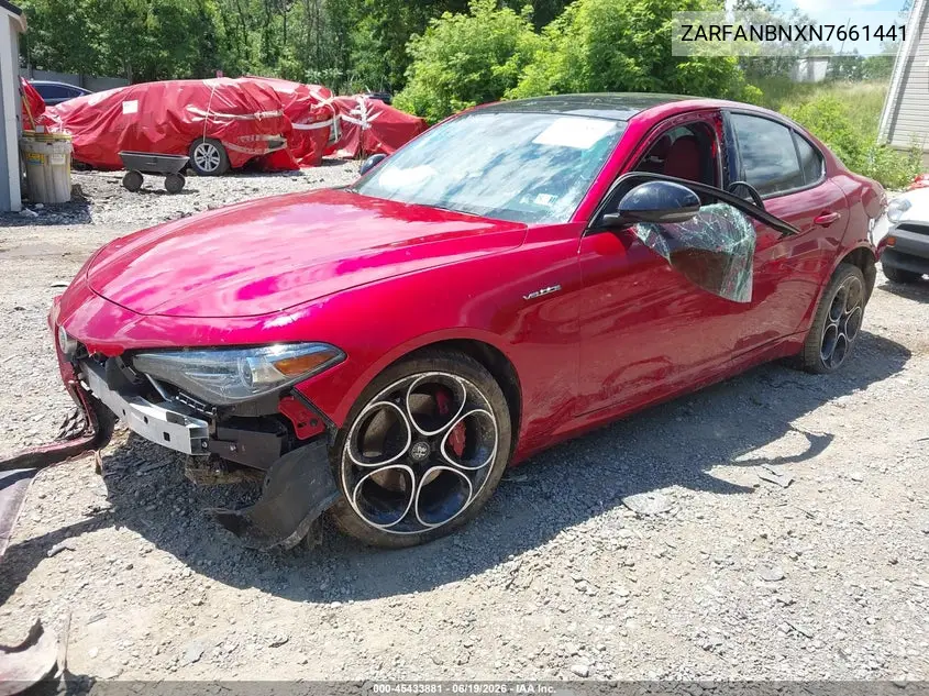 2022 Alfa Romeo Giulia Veloce Awd VIN: ZARFANBNXN7661441 Lot: 45433881