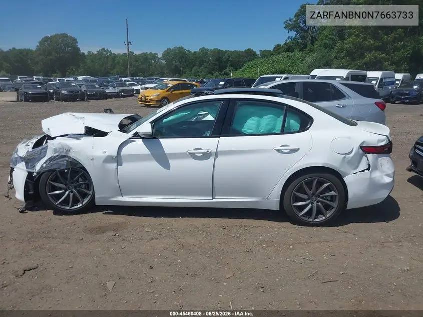 2022 Alfa Romeo Giulia Ti Awd VIN: ZARFANBN0N7663733 Lot: 45460408