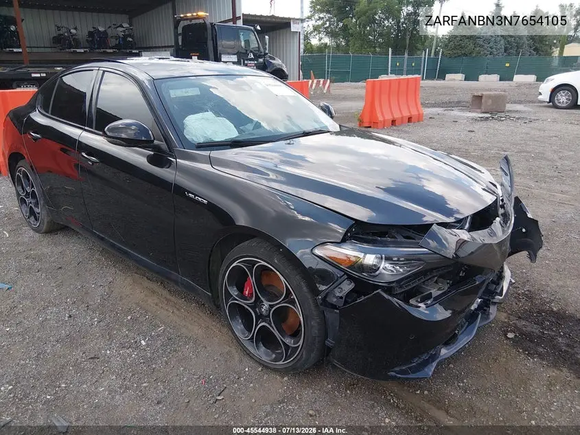 2022 Alfa Romeo Giulia Veloce Awd VIN: ZARFANBN3N7654105 Lot: 45544938