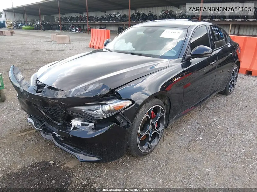 2022 Alfa Romeo Giulia Veloce Awd VIN: ZARFANBN3N7654105 Lot: 45544938