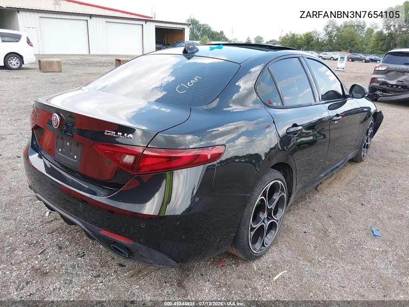 2022 Alfa Romeo Giulia Veloce Awd VIN: ZARFANBN3N7654105 Lot: 45544938