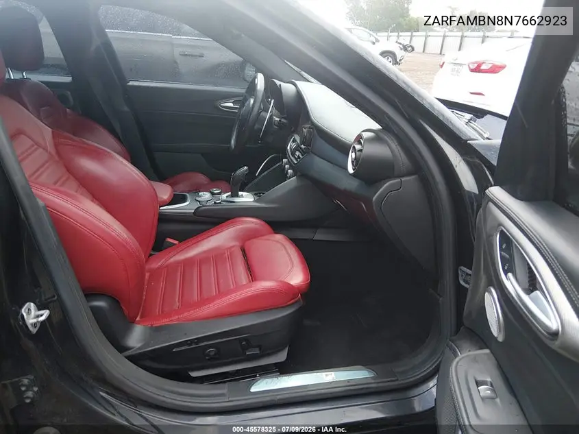 2022 Alfa Romeo Giulia Veloce Ti Rwd VIN: ZARFAMBN8N7662923 Lot: 45578325