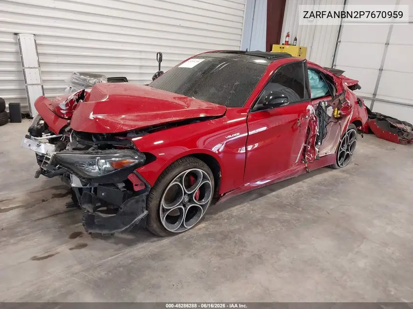 2023 Alfa Romeo Giulia Veloce Awd VIN: ZARFANBN2P7670959 Lot: 45286288