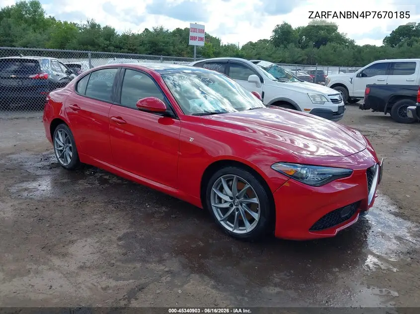 2023 Alfa Romeo Giulia Ti Awd VIN: ZARFANBN4P7670185 Lot: 45340903