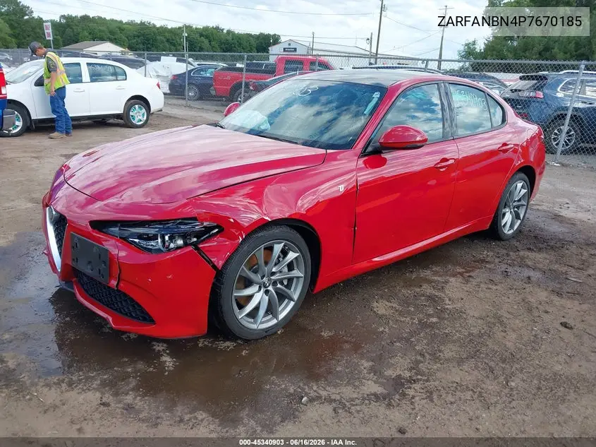 2023 Alfa Romeo Giulia Ti Awd VIN: ZARFANBN4P7670185 Lot: 45340903