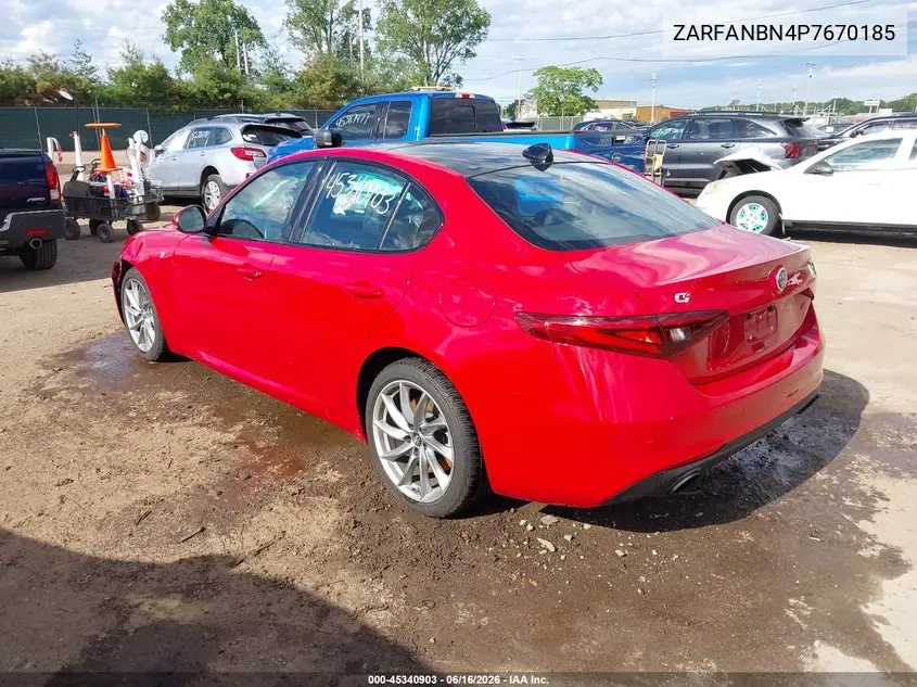 2023 Alfa Romeo Giulia Ti Awd VIN: ZARFANBN4P7670185 Lot: 45340903