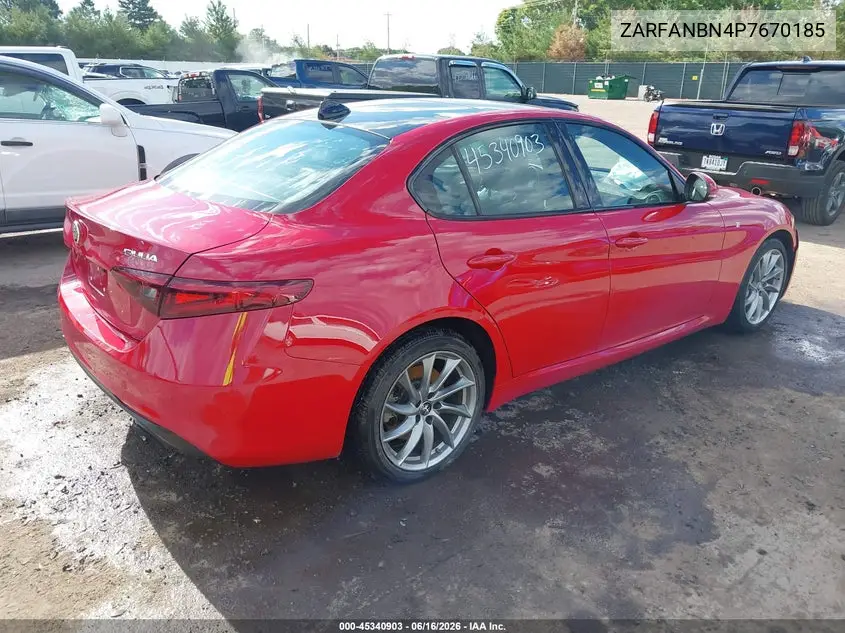 2023 Alfa Romeo Giulia Ti Awd VIN: ZARFANBN4P7670185 Lot: 45340903