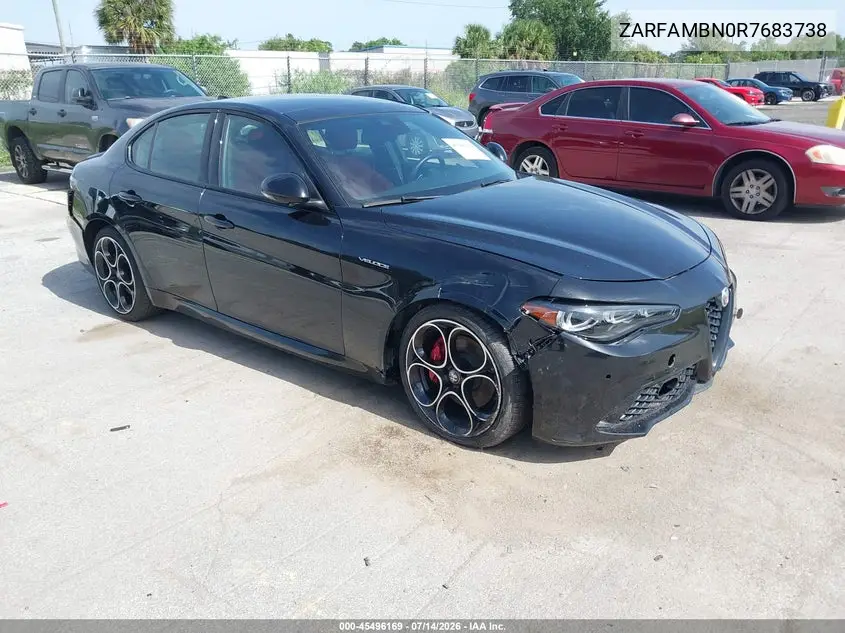 2024 Alfa Romeo Giulia Veloce Rwd VIN: ZARFAMBN0R7683738 Lot: 45496169