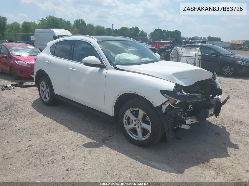 2018 Alfa Romeo Stelvio Awd VIN: ZASFAKAN8J7B83726 Lot: 45122624