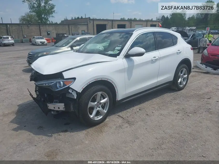 2018 Alfa Romeo Stelvio Awd VIN: ZASFAKAN8J7B83726 Lot: 45122624
