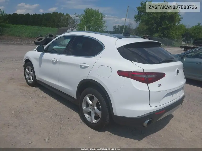 2018 Alfa Romeo Stelvio Awd VIN: ZASFAKAN8J7B83726 Lot: 45122624