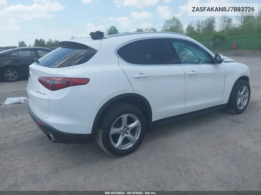 2018 Alfa Romeo Stelvio Awd VIN: ZASFAKAN8J7B83726 Lot: 45122624