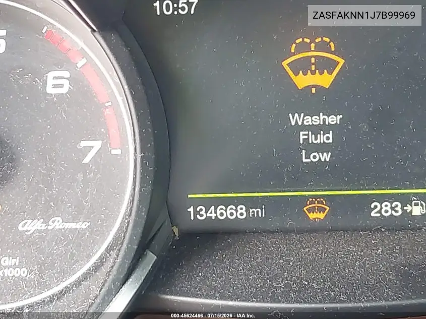 2018 Alfa Romeo Stelvio Ti Sport Awd VIN: ZASFAKNN1J7B99969 Lot: 45624466