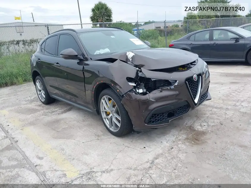 2018 Alfa Romeo Stelvio Sport Awd VIN: ZASFAKPN0J7B71240 Lot: 45674688