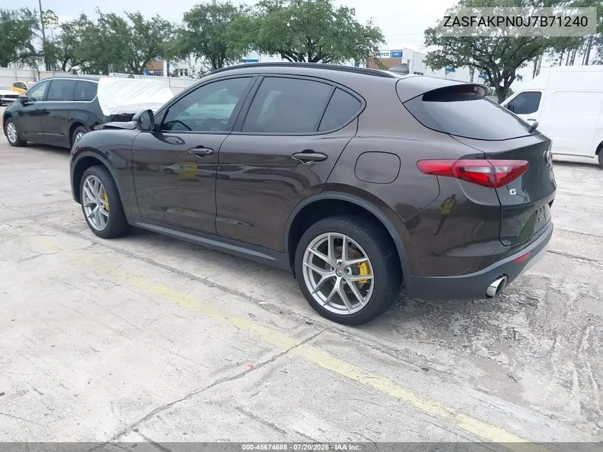2018 Alfa Romeo Stelvio Sport Awd VIN: ZASFAKPN0J7B71240 Lot: 45674688