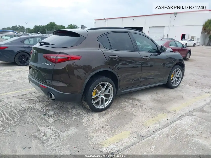 2018 Alfa Romeo Stelvio Sport Awd VIN: ZASFAKPN0J7B71240 Lot: 45674688