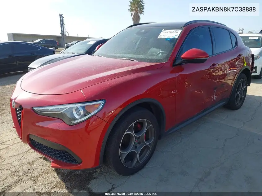 2019 Alfa Romeo Stelvio Ti Sport Awd VIN: ZASPAKBN8K7C38888 Lot: 44876250