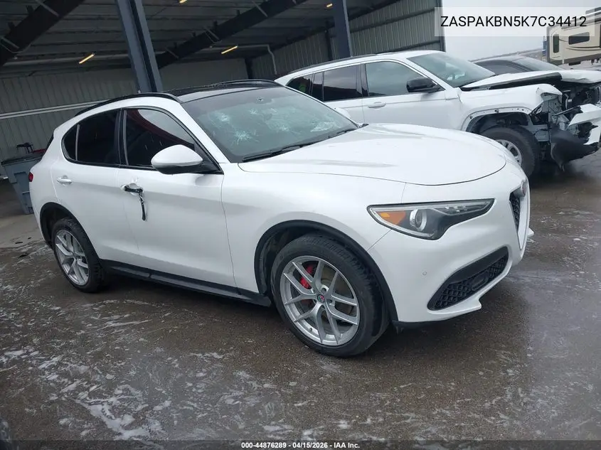 2019 Alfa Romeo Stelvio Ti Sport Awd VIN: ZASPAKBN5K7C34412 Lot: 44876289