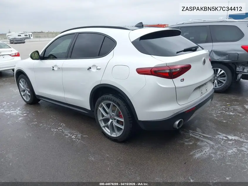 2019 Alfa Romeo Stelvio Ti Sport Awd VIN: ZASPAKBN5K7C34412 Lot: 44876289