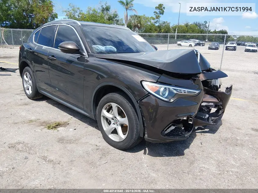 2019 Alfa Romeo Stelvio Rwd VIN: ZASPAJAN1K7C51994 Lot: 45141548