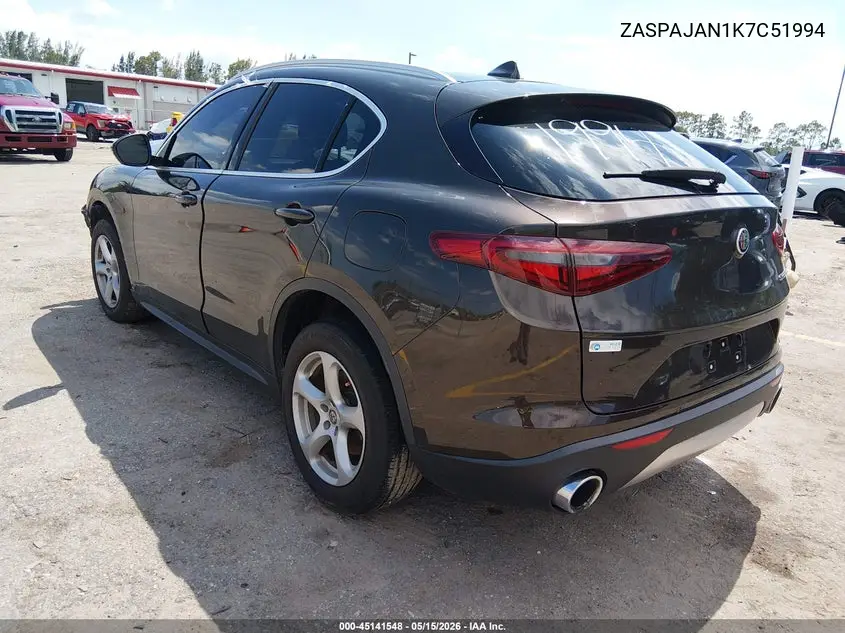2019 Alfa Romeo Stelvio Rwd VIN: ZASPAJAN1K7C51994 Lot: 45141548
