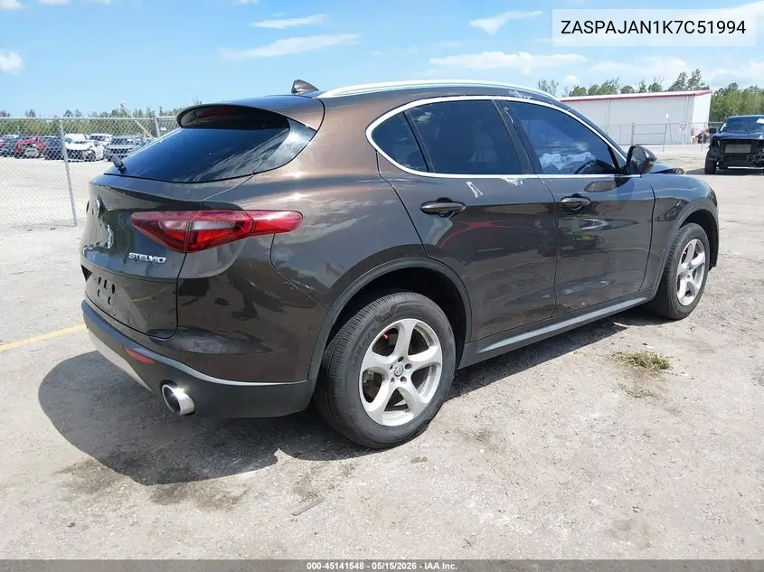 2019 Alfa Romeo Stelvio Rwd VIN: ZASPAJAN1K7C51994 Lot: 45141548