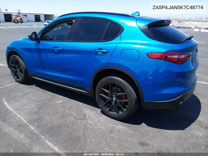 2019 Alfa Romeo Stelvio Rwd VIN: ZASPAJAN5K7C48774 Lot: 45275024