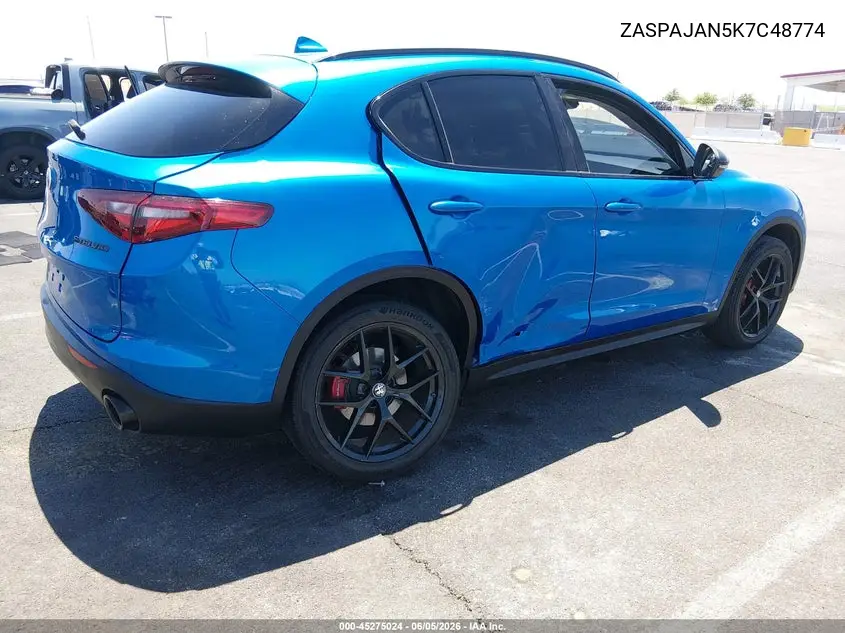 2019 Alfa Romeo Stelvio Rwd VIN: ZASPAJAN5K7C48774 Lot: 45275024