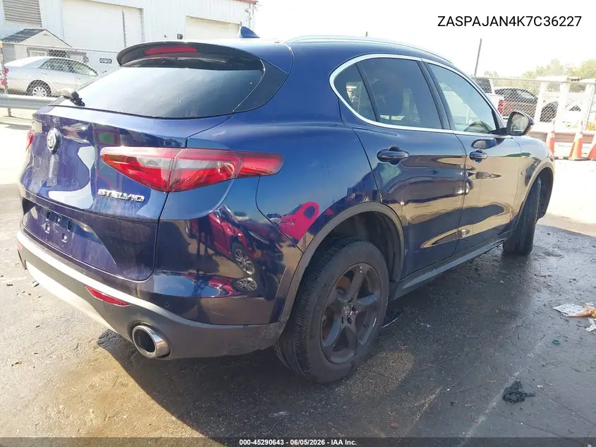 2019 Alfa Romeo Stelvio Rwd VIN: ZASPAJAN4K7C36227 Lot: 45290643
