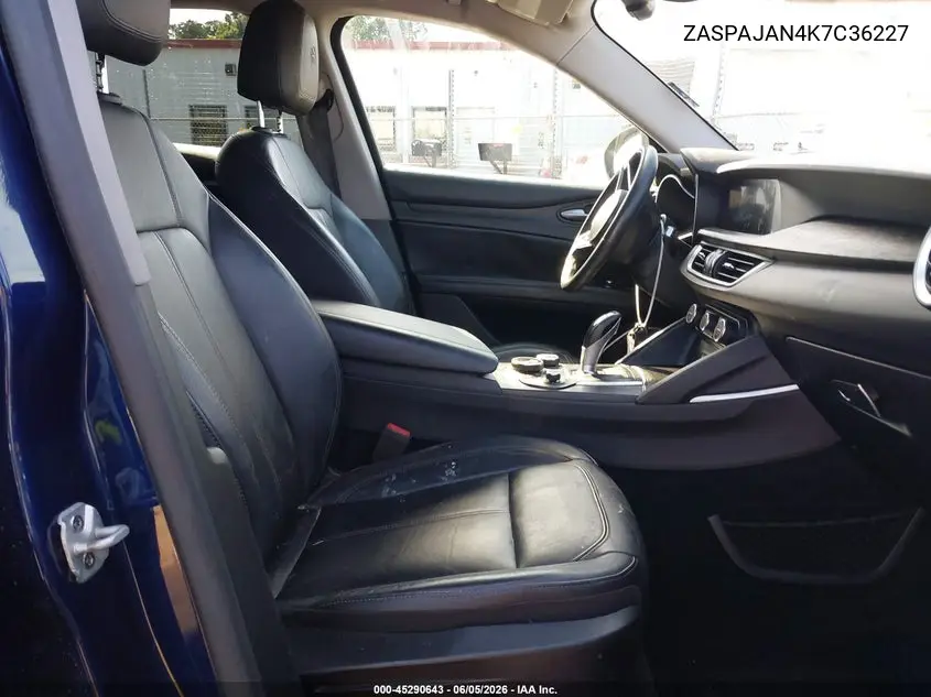 2019 Alfa Romeo Stelvio Rwd VIN: ZASPAJAN4K7C36227 Lot: 45290643