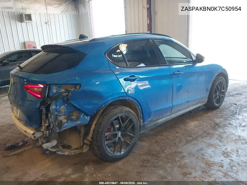 2019 Alfa Romeo Stelvio Ti Sport Awd VIN: ZASPAKBN0K7C50954 Lot: 45310647
