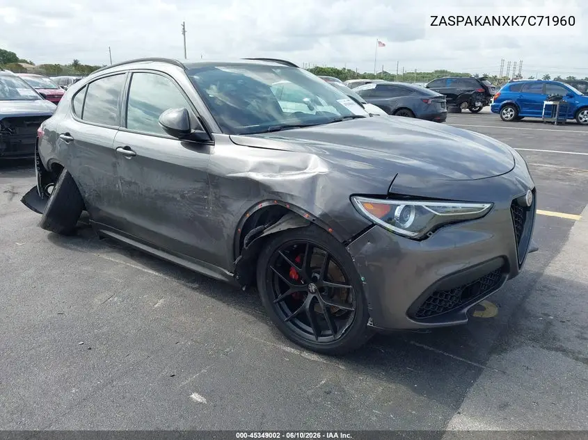 2019 Alfa Romeo Stelvio Sport Awd VIN: ZASPAKANXK7C71960 Lot: 45349002