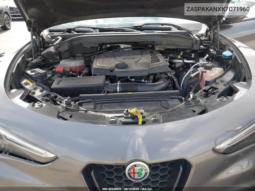 2019 Alfa Romeo Stelvio Sport Awd VIN: ZASPAKANXK7C71960 Lot: 45349002