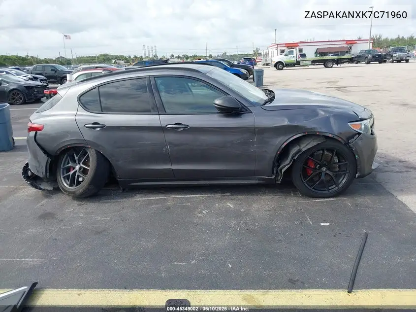 2019 Alfa Romeo Stelvio Sport Awd VIN: ZASPAKANXK7C71960 Lot: 45349002