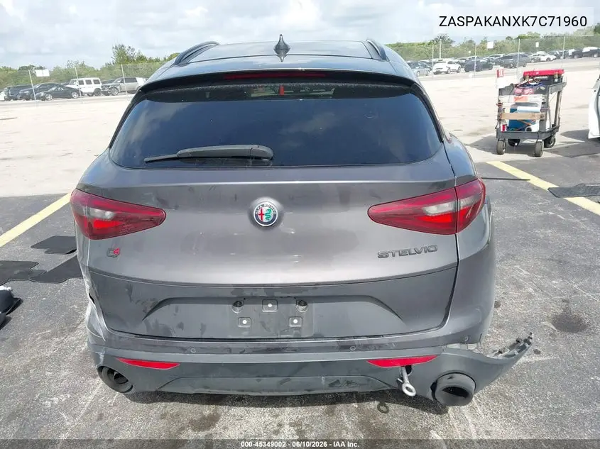 2019 Alfa Romeo Stelvio Sport Awd VIN: ZASPAKANXK7C71960 Lot: 45349002