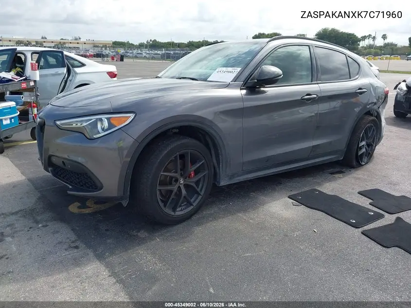 2019 Alfa Romeo Stelvio Sport Awd VIN: ZASPAKANXK7C71960 Lot: 45349002