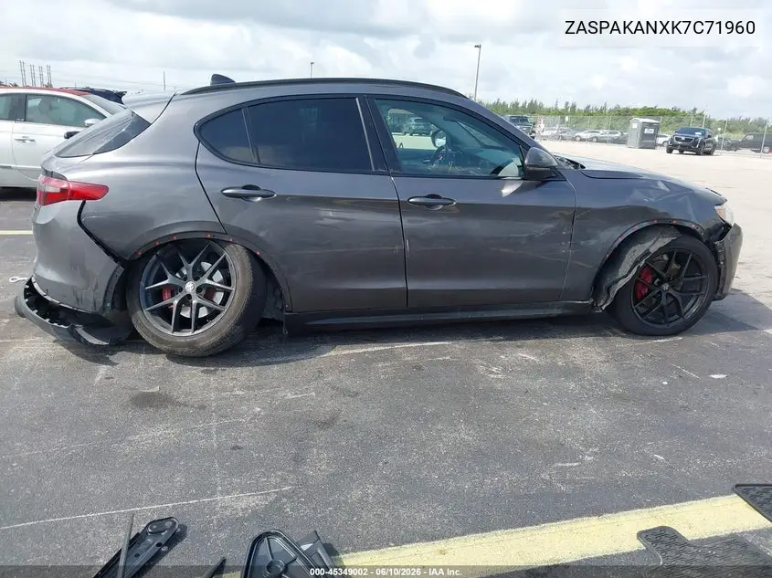 2019 Alfa Romeo Stelvio Sport Awd VIN: ZASPAKANXK7C71960 Lot: 45349002
