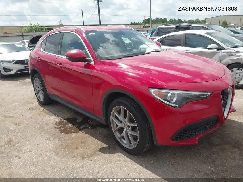 2019 Alfa Romeo Stelvio Ti Awd VIN: ZASPAKBN6K7C31308 Lot: 45359853