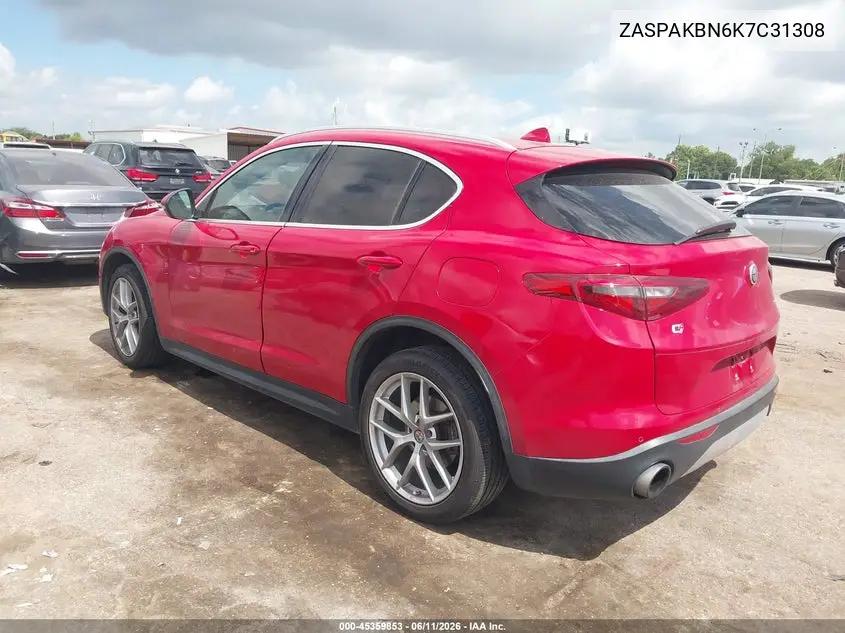 2019 Alfa Romeo Stelvio Ti Awd VIN: ZASPAKBN6K7C31308 Lot: 45359853
