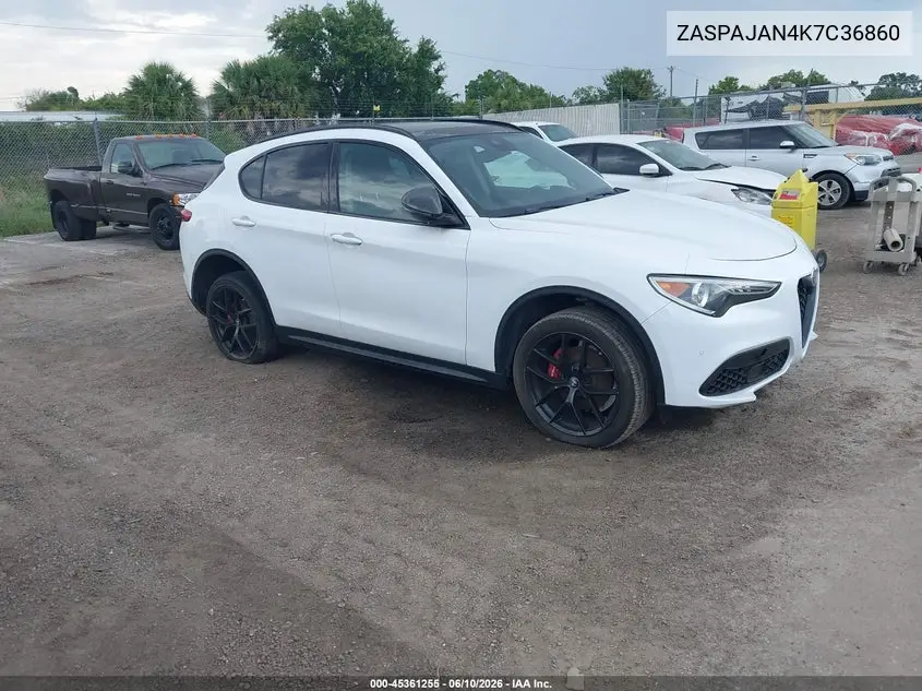 2019 Alfa Romeo Stelvio Sport Rwd VIN: ZASPAJAN4K7C36860 Lot: 45361255
