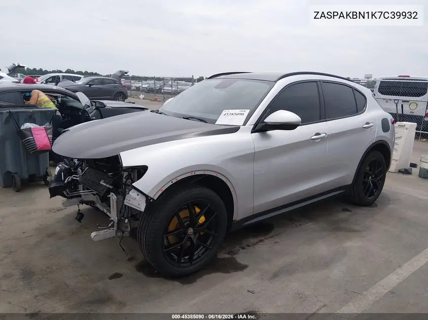 2019 Alfa Romeo Stelvio Ti Sport Awd VIN: ZASPAKBN1K7C39932 Lot: 45385090