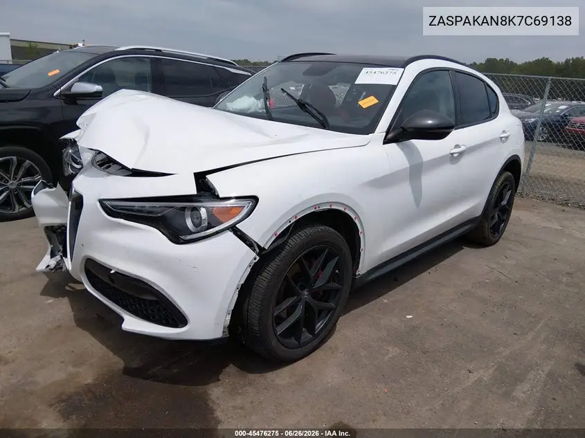 2019 Alfa Romeo Stelvio Awd VIN: ZASPAKAN8K7C69138 Lot: 45476275
