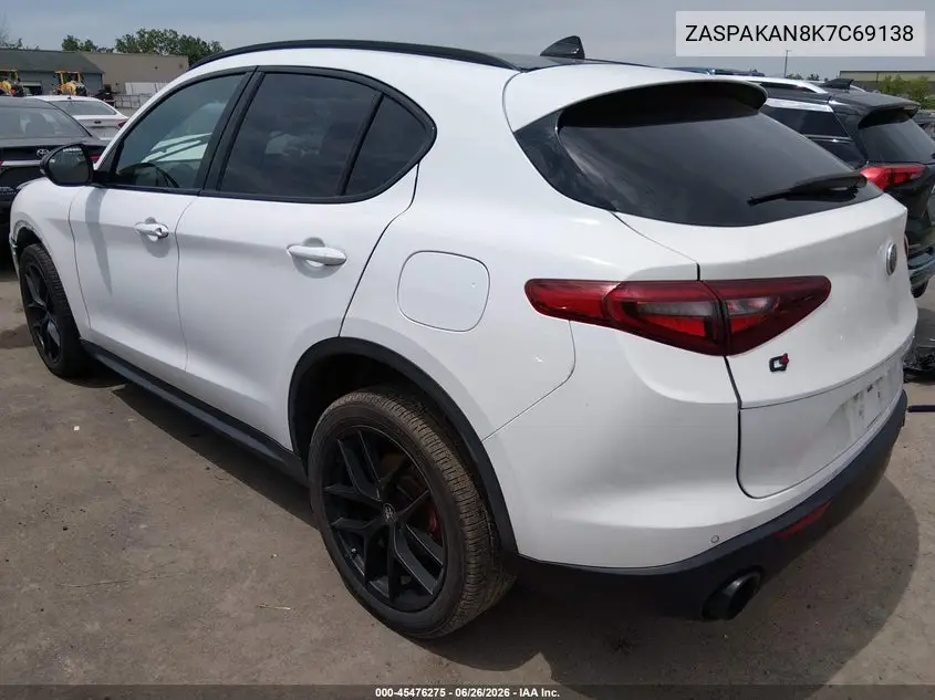 2019 Alfa Romeo Stelvio Awd VIN: ZASPAKAN8K7C69138 Lot: 45476275