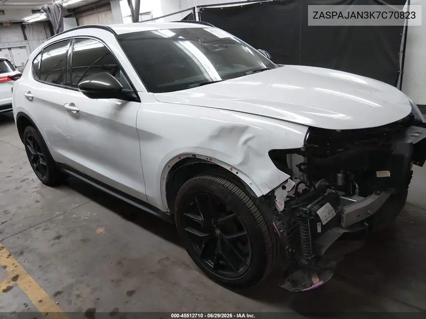 2019 Alfa Romeo Stelvio Rwd VIN: ZASPAJAN3K7C70823 Lot: 45512710