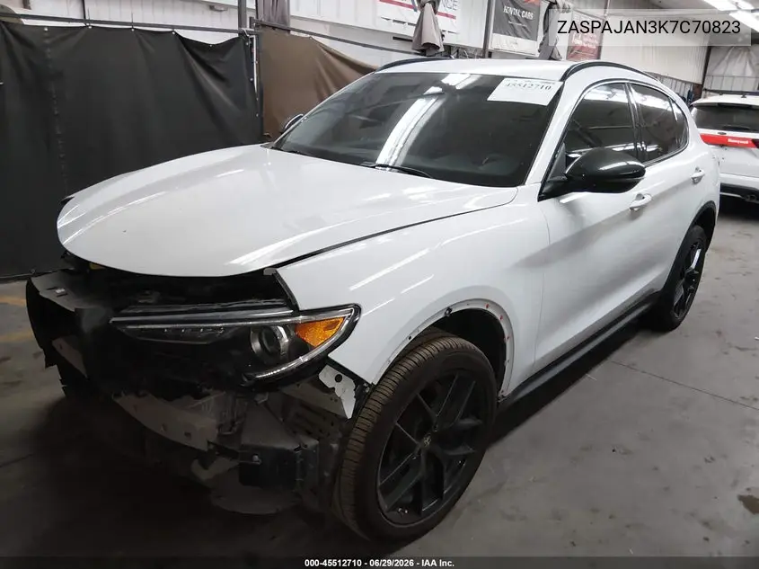 2019 Alfa Romeo Stelvio Rwd VIN: ZASPAJAN3K7C70823 Lot: 45512710